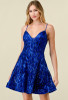 Royal Sequin Fit and Flare Mini Dress