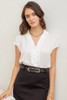 The Marie Ivory Button Up Top