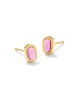 Kendra Scott Mini Ellie Gold Stud Earrings in Fuchsia Magnesite