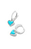 Kendra Scott ARI HEART HUGGIE EARRINGS SILVER TURQUOISE MAGNESITE