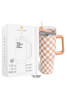 Alexis Cream Checked 40 Ounce Tumbler with Handle - Add a Monogram!

Stanley Style Cup - keeps drinks hot or cold for hours!