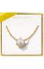 Kendra Scott Ashton Pearl Gold Pendant Necklace in White Pearl | Gift Box