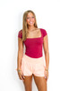 Free People Clean Lines Baby Tee in Beet Red
