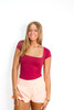 Free People Clean Lines Baby Tee in Beet Red