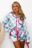 Aqua and Hot Pink Santa Bow Christmas Pajamas