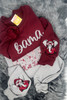 Bama Game Day Shadow Text Sweatshirt with Roll Tide Sunglasses Elephant Sleeve Detail, Floral Lettering Bama Sweatshirt with Sleeve Detail