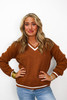 Brown Rust V-Neck Sweater