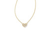 Kendra Scott Ari Pavé Heart Pendant Necklace in Gold White Crystal