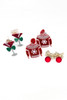 Red and Gold Ornament Bow Dangles