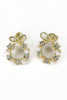 Pearl Bow Wreath Stud Earrings