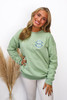 Luxe  Heather Green Sweatshirt with a Timeless 2 Letter Monogram- IF YOU NEED A 2X OR MULTIPLE MATCHING ONES WITH 1 PERSON BEING A 2X, THIS WILL BE MADE ON A SLIGHTLY DIFFERENT HEATHER GREEN SWEATSHIRT- this luxury sweatshirt brand comes S-XL