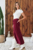 Plum Soft Corduroy Midi Skirt with Slit