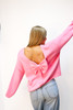Cuffed Bell Sleeve Pink Sweater