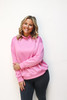 Hot Pink Mock Neck Sweater Pullover Valentines Day