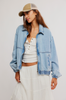 Free People Birdie Denim Jacket in Mockingbird