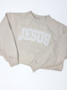 Jesus Eyelet Beige Mock Neck Sweatshirt
