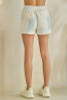  Quilted Patchwork Floral Shorts in Pastel Blue