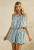 Blue Polka Dot Balloon Top and Skirt Set 