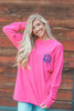 Monogrammed Comfort Colors | Long Sleeve | Heliconia