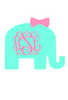 Elephant with Monogram Decal