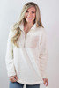 Monogrammed Sherpa Fleece Pullover  | Ivory