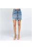 Zipper Front Light Wash Denim Skirt