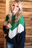 Color Block Zig Zag Sweater | Green