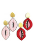 Light pink Allie Beads lip earrings. Available in Macon, GA & Marietta, GA. 