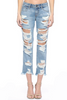 Destroyed Mid Rise Boyfriend Ripped Jeans. Available in Macon, GA & Marietta, GA. 