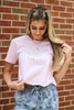 Worthy. | Light Pink Crop Tee