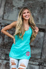 Monogrammed Turquoise Racer Back Tank