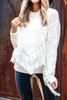 Off White Fringe Sleeve Sweater in Macon Georgia