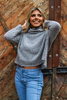 Grey Slouchy Turtle Neck Sweater in Macon Georgia