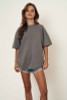 The Camille Oversized Tee in Vintage Charcoal