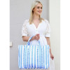 Ruffled Sky Blue & White Stripe Weekender Tote