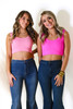 The Jacey Crop Mauve and Hot Pink