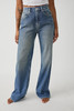 Free People|Tinsley Baggy High Rise S|Hazey Blue