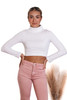 The Heather Crop Turtle Neck in White