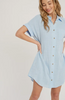 Button Down Shirt Dress in Chambray