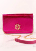 Bryn Crossbody with Card Slots Metallic Fuchsia Hot Pink Purse