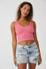 Free People Solid Rib Brami in Pom Pom Hot Pink