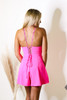 Electric Pink Cross Back Romper Back