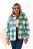 Sage Plaid Shacket Button Down Top 