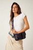 Free People Wade Leather Sling Purse In Plum