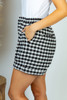 Houndstooth Checked Shorts in Black and White