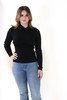 Solid Mock Neck Ribbed Long Sleeve In Black GM