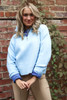 Cool To Be Casual Blue Half Zip Sweater