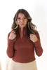 Mock Neck Long Lined Long Sleeve Top In Terracotta GM