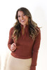 Mock Neck Long Lined Long Sleeve Top In Terracotta GM Macon