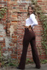 Brown Go To Rib Wide Leg Leggings